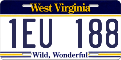 WV license plate 1EU188