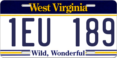 WV license plate 1EU189