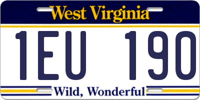WV license plate 1EU190