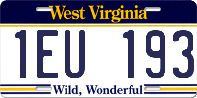 WV license plate 1EU193