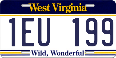 WV license plate 1EU199