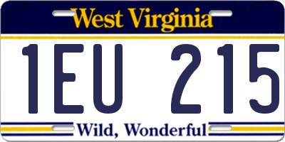 WV license plate 1EU215