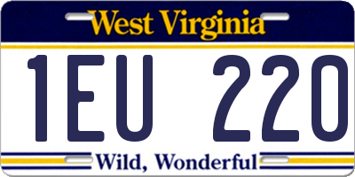 WV license plate 1EU220