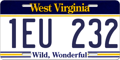 WV license plate 1EU232