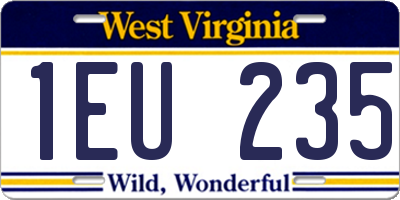 WV license plate 1EU235