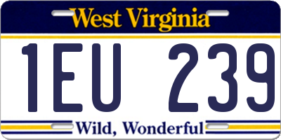 WV license plate 1EU239