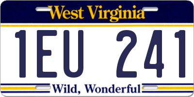 WV license plate 1EU241