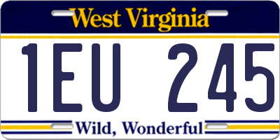 WV license plate 1EU245