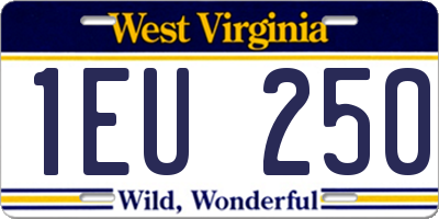 WV license plate 1EU250