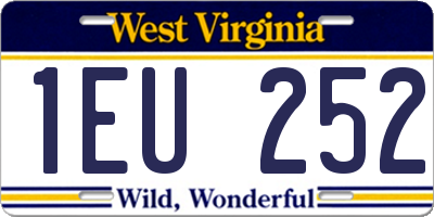 WV license plate 1EU252