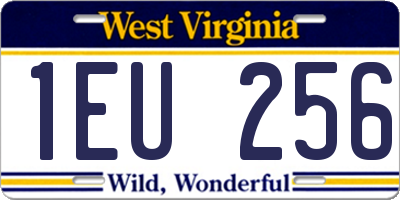 WV license plate 1EU256