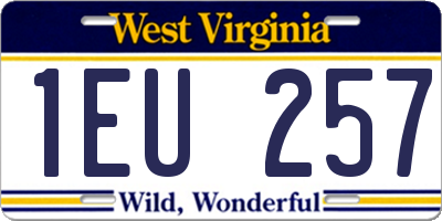WV license plate 1EU257