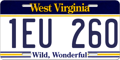 WV license plate 1EU260