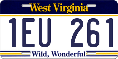 WV license plate 1EU261
