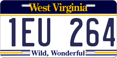 WV license plate 1EU264