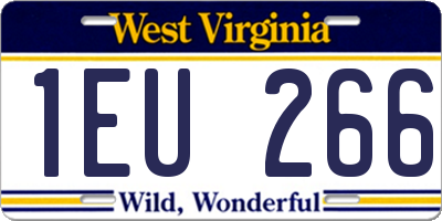 WV license plate 1EU266