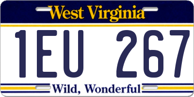 WV license plate 1EU267