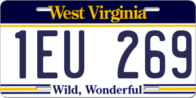 WV license plate 1EU269