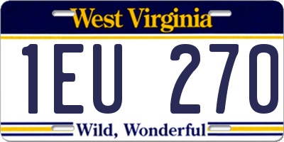 WV license plate 1EU270