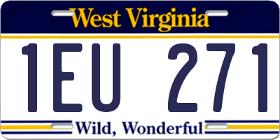 WV license plate 1EU271