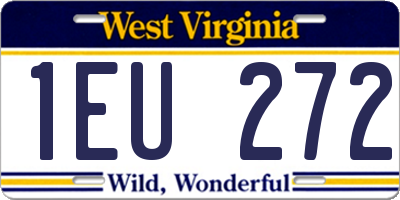 WV license plate 1EU272