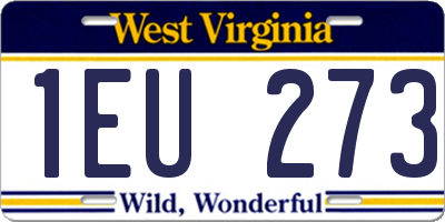 WV license plate 1EU273