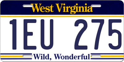 WV license plate 1EU275