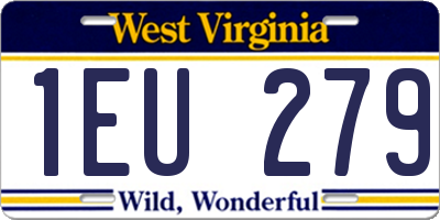 WV license plate 1EU279