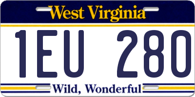 WV license plate 1EU280
