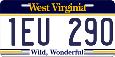 WV license plate 1EU290