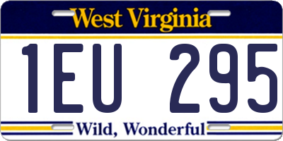 WV license plate 1EU295