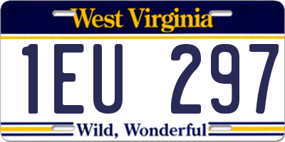 WV license plate 1EU297