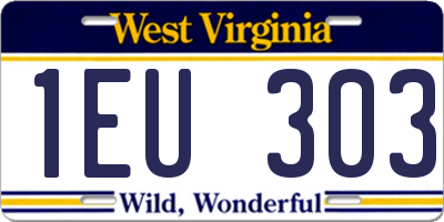 WV license plate 1EU303