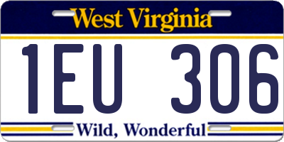 WV license plate 1EU306