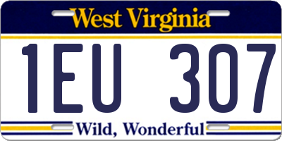 WV license plate 1EU307