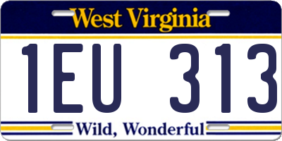 WV license plate 1EU313