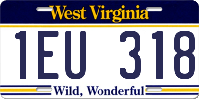 WV license plate 1EU318