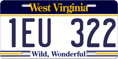 WV license plate 1EU322