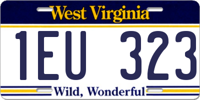 WV license plate 1EU323