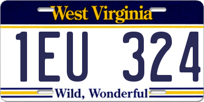 WV license plate 1EU324