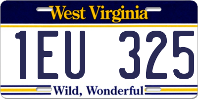 WV license plate 1EU325