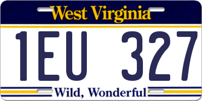 WV license plate 1EU327