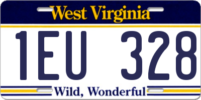 WV license plate 1EU328