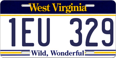 WV license plate 1EU329