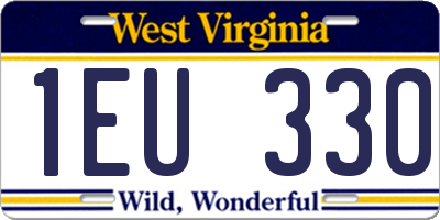 WV license plate 1EU330