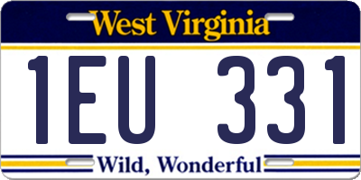 WV license plate 1EU331
