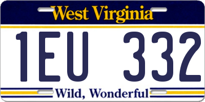 WV license plate 1EU332