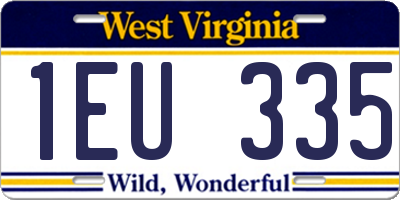 WV license plate 1EU335