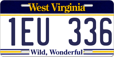 WV license plate 1EU336