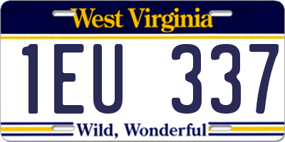 WV license plate 1EU337
